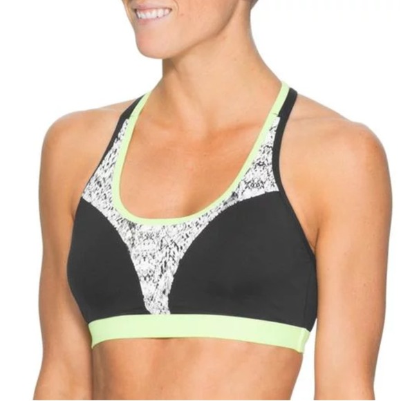 Athleta Other - NEW Athleta Small Torpedo Bikini Top Sports Bra Black Fluorescent S Beach NWT C